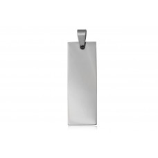Smykke Vedhæng, Rustfrit stål, 43x15 mm. kun tekst.