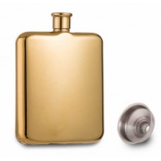 Lommelærke 6 OZ luksus, ca 177 ml. rustfrit stål guldfarve.