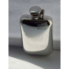 Lommelærke Pewter Engelsk 6 oz. stemplet med fikseret skrueprop