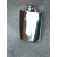 Lommelærke Pewter Engelsk 6 oz. nyreformet med fikseret skrueprop