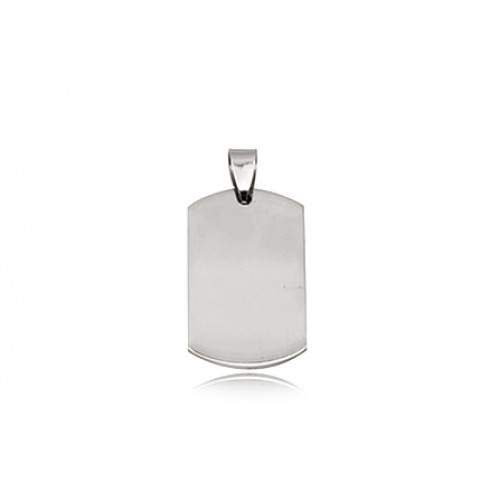 Legitim husmor salvie Hundetegn Rustfrit stål, ID Mærke 18mm. x 33mm.