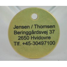 Hundetegn Messing, Ø25mm.