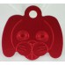 Hundetegn Aluminium, Hunde Ansigt 30,6mm. x 29mm. 6 farver.
