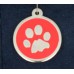 Hundetegn Forniklet med emalje, Hundepoter Ø25mm. 3 farver.