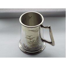 Pewter Tankard 1 pint Jagtscene Kronhjort, ikke graverbar.